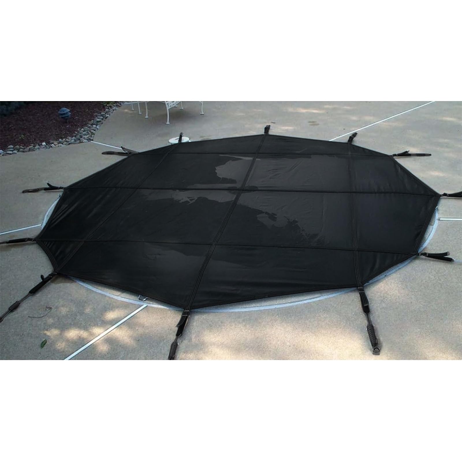 Cobertor Piscina Cubierta Funda Negro Red De Seguridad De La Piscina Polvo Cubierta De Protección De Piscinas Redondo Invierno Tapa De Piscinas Enterradas Con Hardware De Instalación ( Size : 11ft/330
