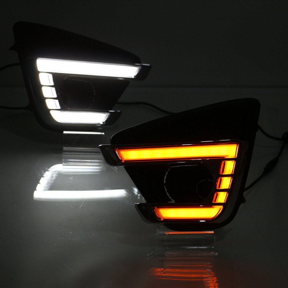 Luces diurnas LED DRL compatible for Mazda CX-5 2013 2014 2015 2016, DRL con señales de giro amarillas