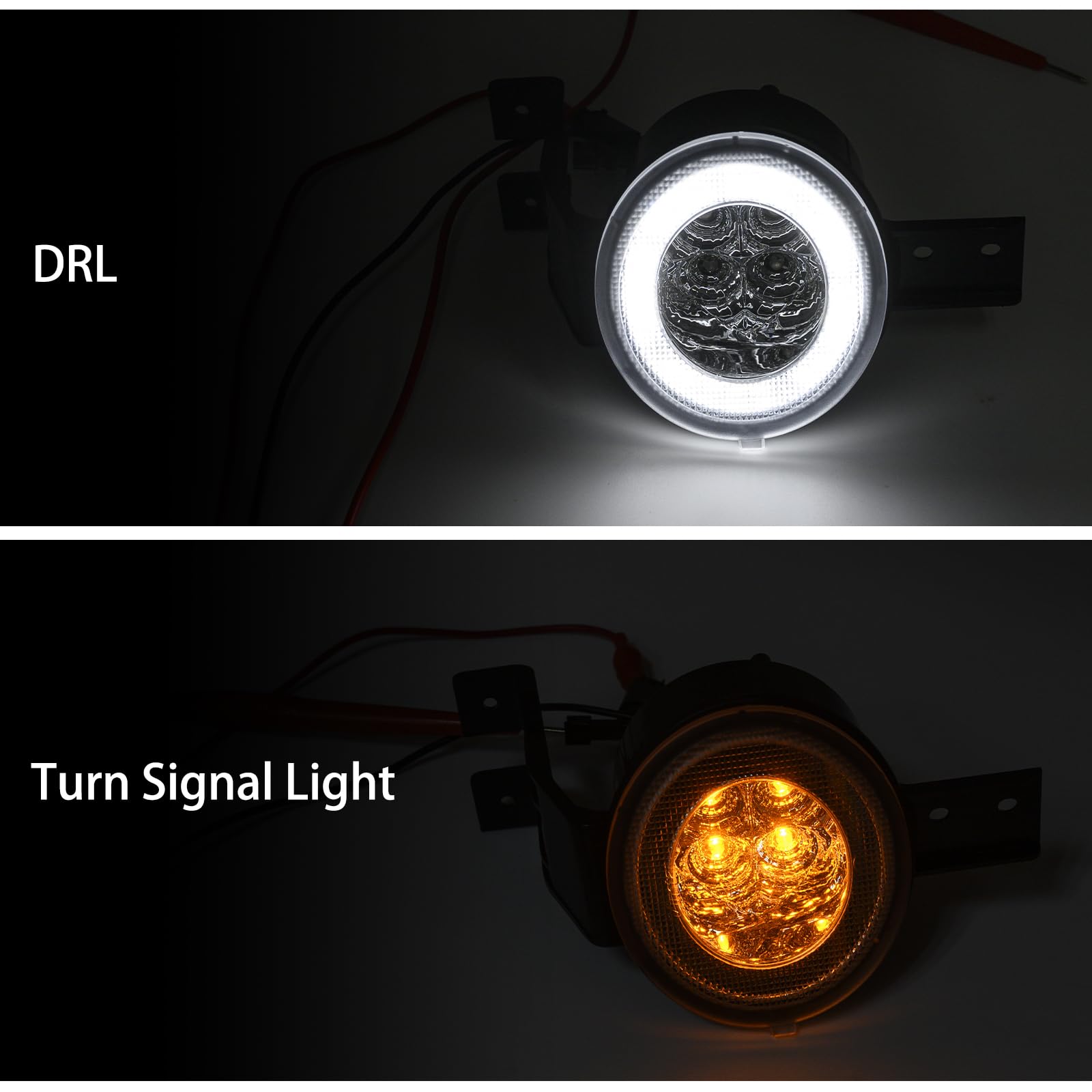 Bianco/Ambra Switchback LED DRL Halo Ring Luce di marcia diurna Indicatore di direzione per 2002-2006 M/ini Cooper R50 R53 Hatchback 2005-2008 R52 Convertibile 2 pezzi Lente fumé