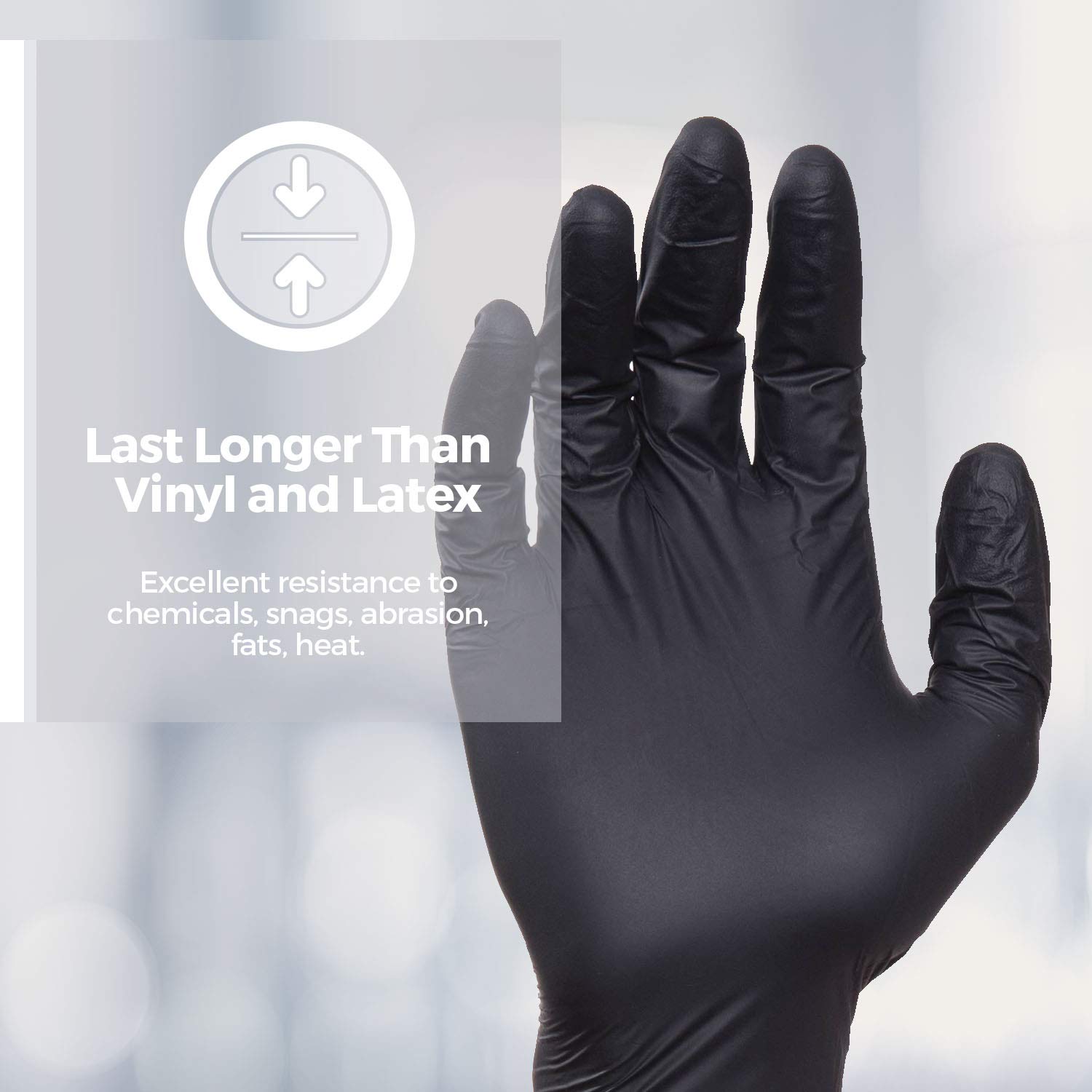 Elara FNE304BK EverfitBLACK3G Nitrile Disposable Gloves, 3 mil, Black, Powder Free, Food Safe, Not Made with Natural Rubber Latex, Size X-Large, Case of 1000