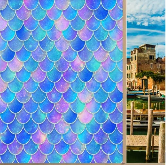Vinilo de ventana escalas sirena colorido 35.4x78.7 pulg miniatura 1