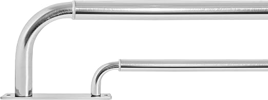 Meriville Double Wrap Around Blackout Curtain Rod Set - 1-inch Diameter Front Rod and 5/8-inch Diameter Back Rod, 28-48 Inch Adjustable, Satin Nickel Finish