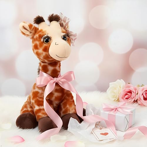 Miniatura 7 de The Petting Zoo, Lash'z Jirafa de Peluche, Regalos para Niñas, Juguete de Peluche de 12 Pulgadas