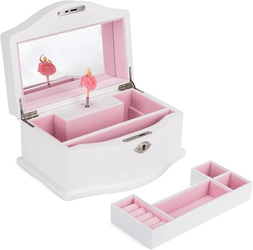 Miniatura 2 de Cottage Garden Joyero musical de madera bailarina de 9 pulgadas que reproduce el lago Tune Swan