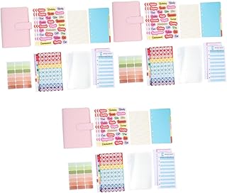 STOBOK 3 Conjuntos De Manual De Folhas Soltas Caderno De Couro Bloco De Notas Pasta De Arquivo Bloco De Notas Orçamento A6 Fichário De Dinheiro Envelope Fichário Portátil Dinheiro