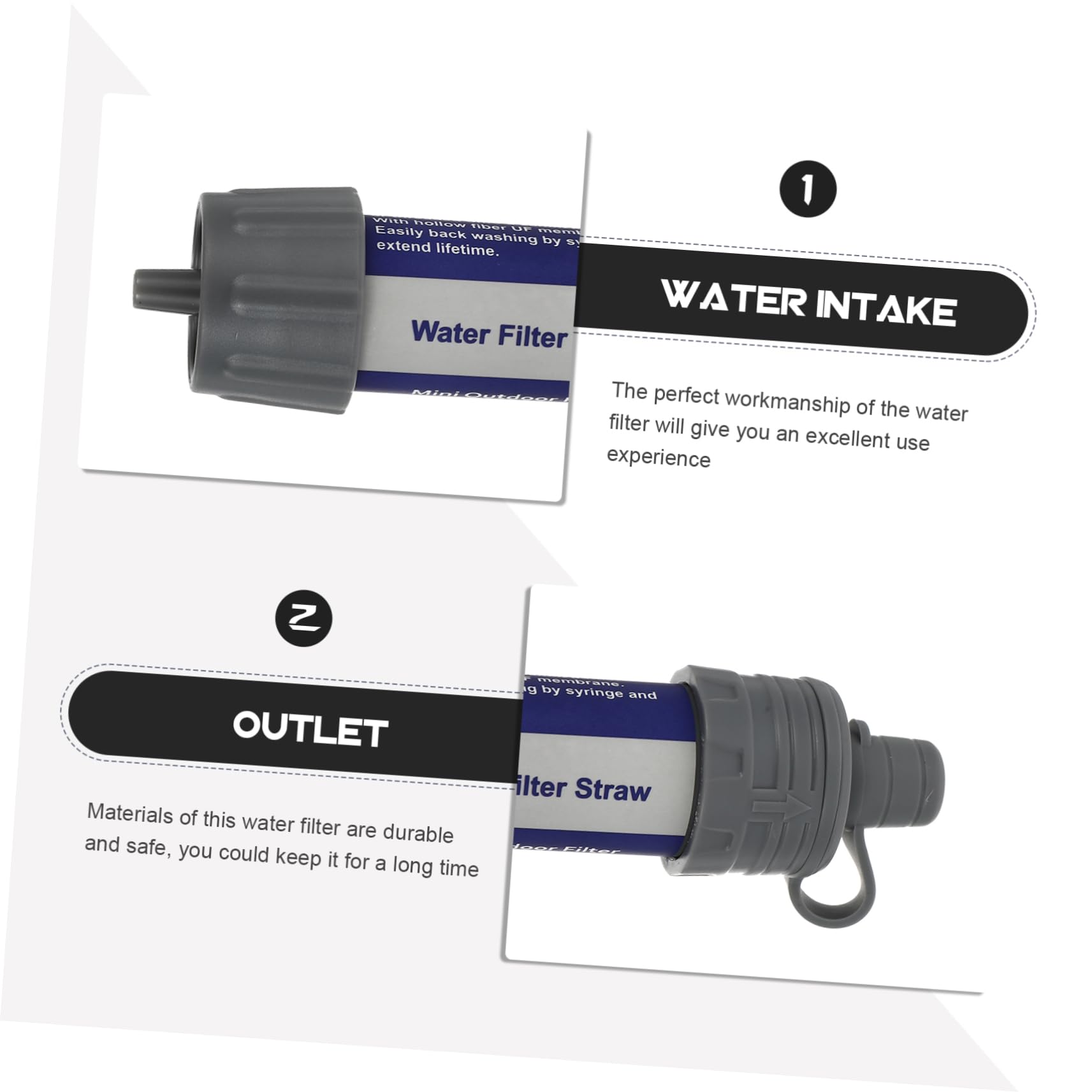 SUPVOX purificador Directo de Agua Potable contenedor de Agua Dispositivo de purificación de Agua dispensador Limpiador de Agua Conveniente Filtro de Agua de Abdominales Grey