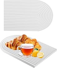 Chris.W Cutting Board Serving Tray Decorative Ripple Gypsum Charcuterie Board Gypsum Serving Platter Afternoon Tea Snack Plate Home Kitchen Decor Unique Serving Tray Perfume Vanity Bathroom Tray