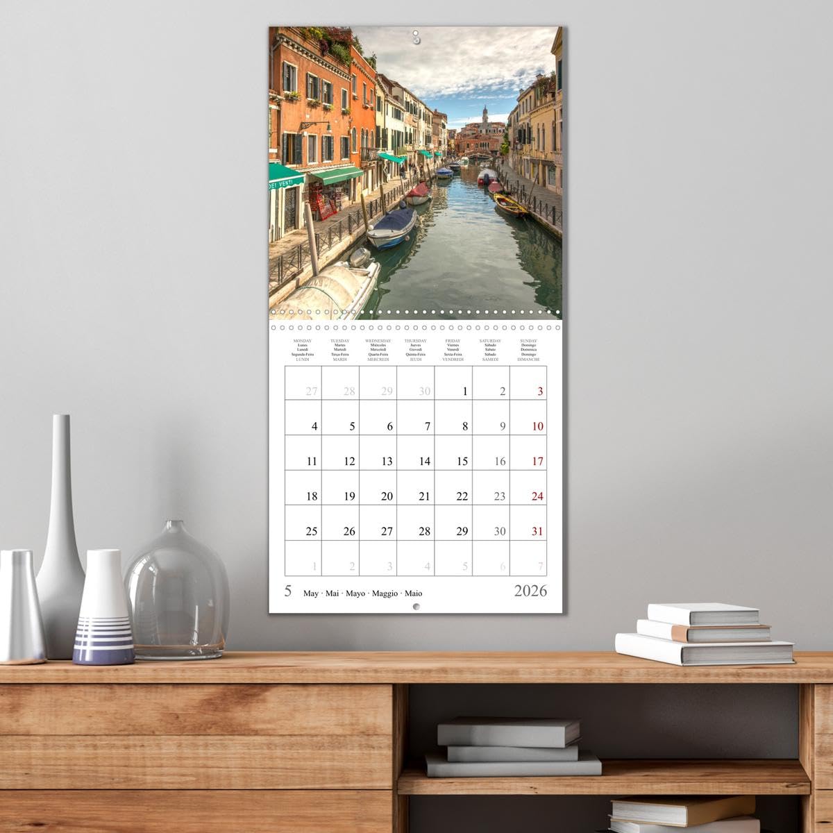 Lieux romantiques à Venise (Calendrier mural carré 2026 30x30 cm) Calendrier double avec une page pour vos prises de notes: La ville aux mille chaînes
