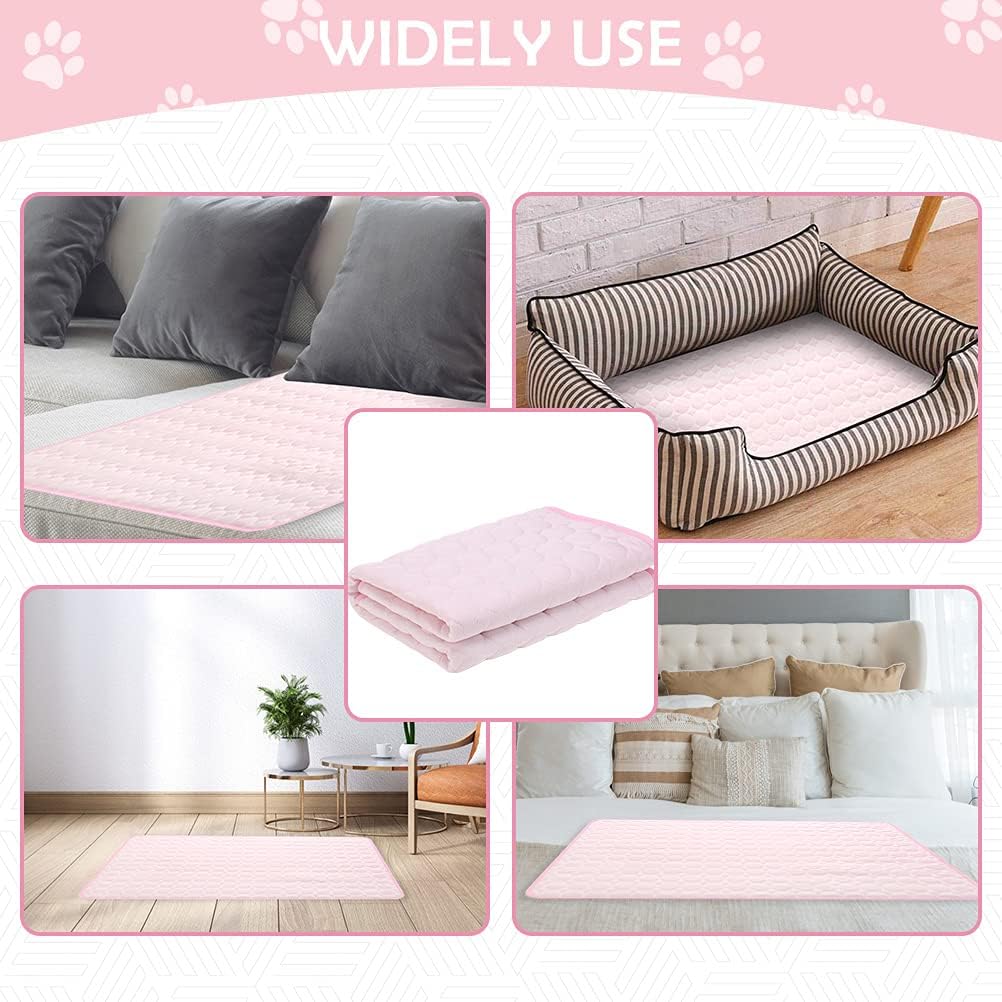 Homimp Upgraded Dog Self Cooling Mat for Small Medium Large Dogs, Ice Silk Soft Absorbent Non-Slip Cool Mat Machine Washable Summer Reusable Training Pad for Cat Puppy Kennel Crate Bed