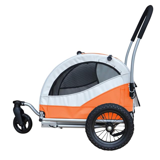 Foto 2 de 8 de Kuma Remolque para Bicicleta Y Cochecito para Perros Naranja
