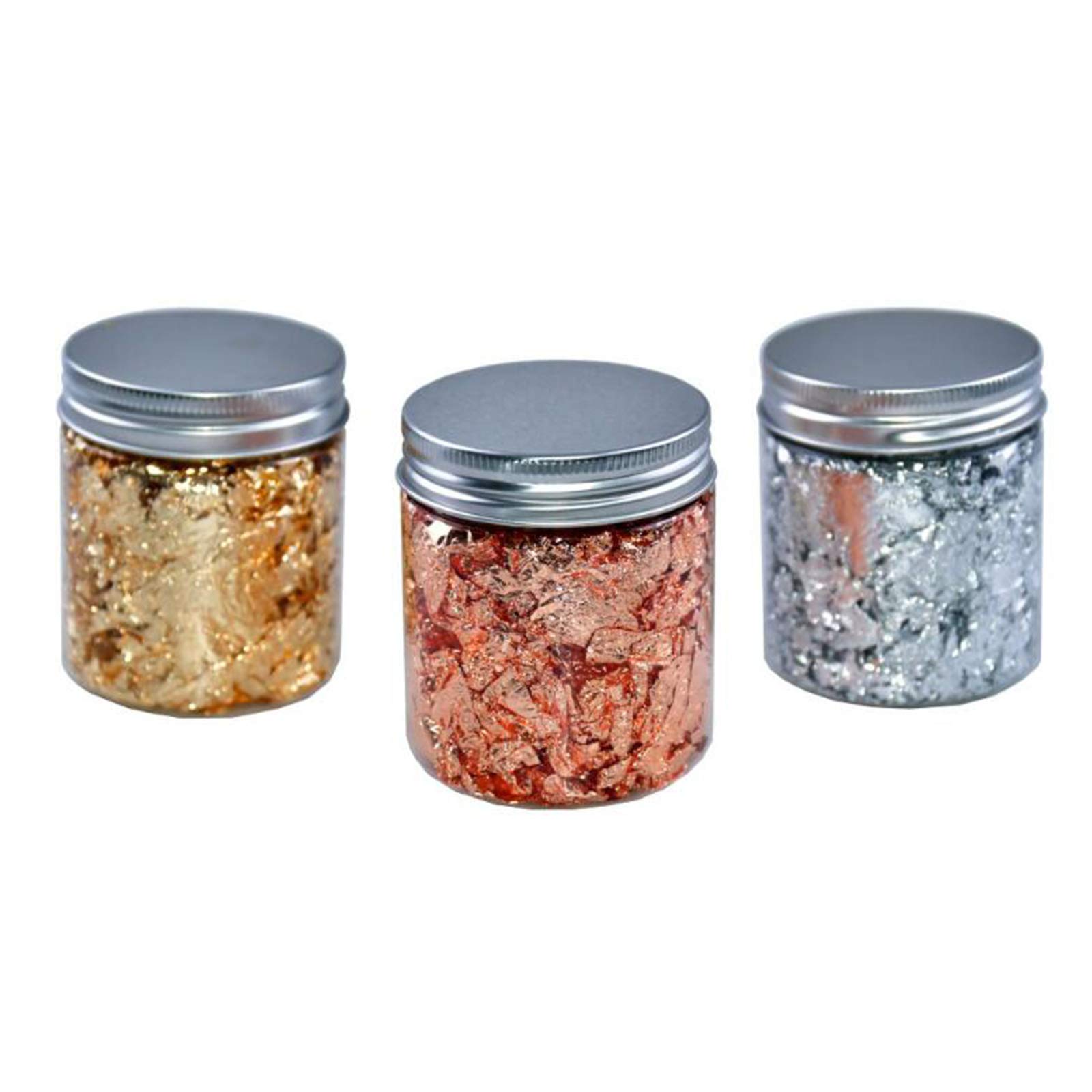 unahtinr Metallic Foil Flakes Imitation Silver Gold Foil Chips Flakes Decal Decoration Nails Arts Sticker for Painting Crafts