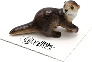 Little Critterz Otter - River Otter Glide - Home Decor Animal Miniature Porcelain Figurine