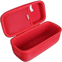 Vista 2 de Hermitshell Funda rígida de viaje compatible con JBL FLIP 5 / JBL FLIP 6 / JBL Flip 7 Altavoz Bluetooth portátil impermeable (rojo)