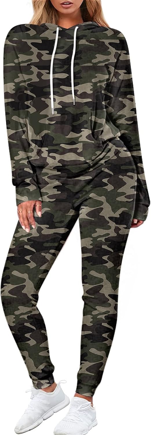 FUPHINE Women's Two Piece Outfits Sweatsuits Set Long Sleeve Pullover Hoodie and Jogger Sweatpants Tracksuit Lounge Sets