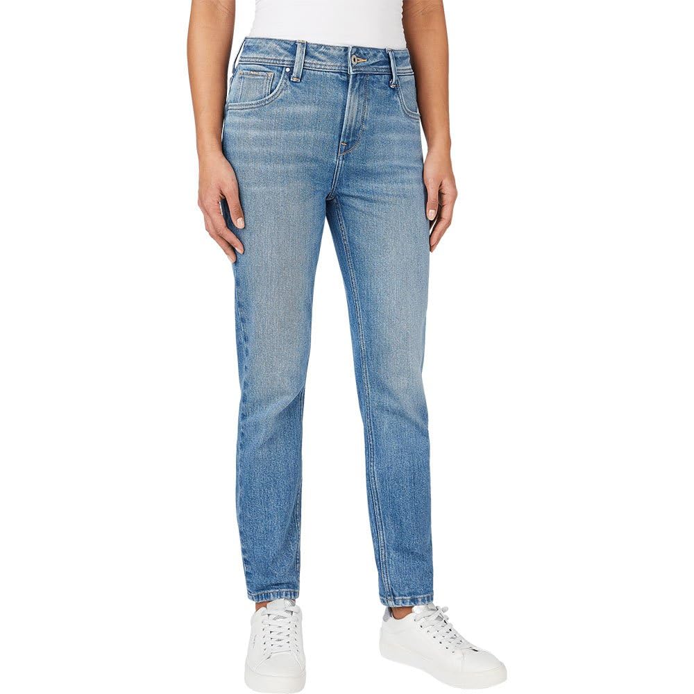 Pepe Jeans Women's Tapered Jeans Hw Blue (Denim-GX9) 26W/28L