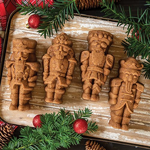Nordic Ware Forma para bolo de molde de doces quebra-nozes, capacidade para 6 xícaras, prata