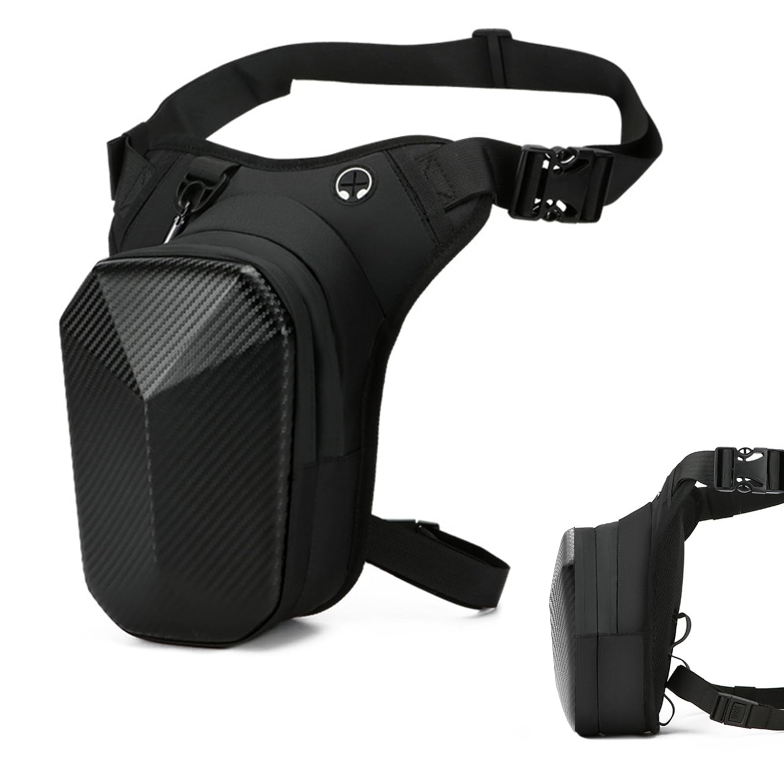 Sacoche de Jambe Moto Sac Banane Pochette Ceinture Sac de Jambe Capacité Extensible Coque EVA Sangle de Jambe Réglable pour Pêche Randonnée Cyclisme