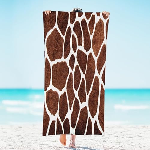 Toalla de baño para niños, piscina, playa, 30 x 60 pulgadas, estampado de jirafa, toalla de playa de microfibra de secado rápido, ligera, sin arena,