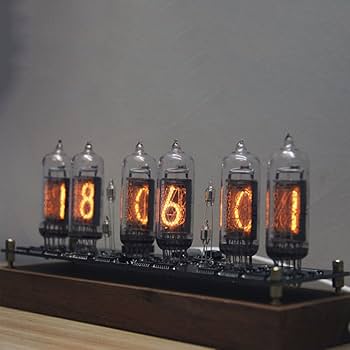 m*1様 本物のニキシー管時計！ 即決 ニキシー管 腕時計 IN-16 × 4管 メタリックブラック 時刻