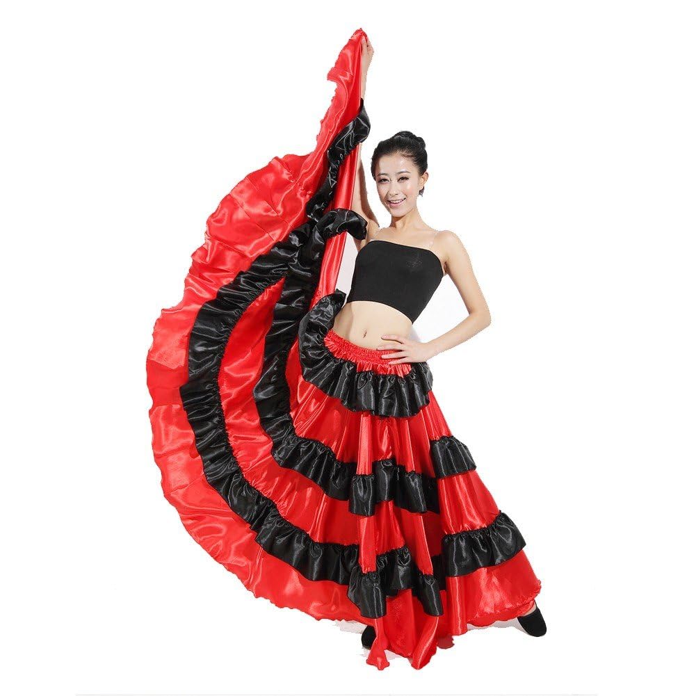 Spanischer Swing-, Flamenco-Performance-, Rüschen, Spanischer, Halloween-bauchtanzrock Für Frauen, Ballsaal-übungen