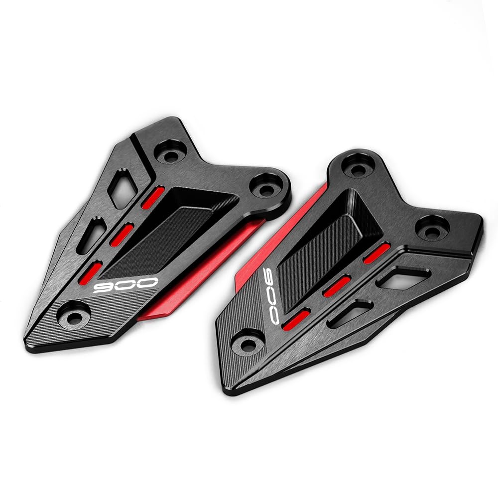 Modeer para Z900 2018-2025 Z900SE 2022-2025 Motocicleta CNC Reposapiés Protector de pedal Estribera Placas de talón Cubierta de protección z 900 se Accesorios (negro-rojo)