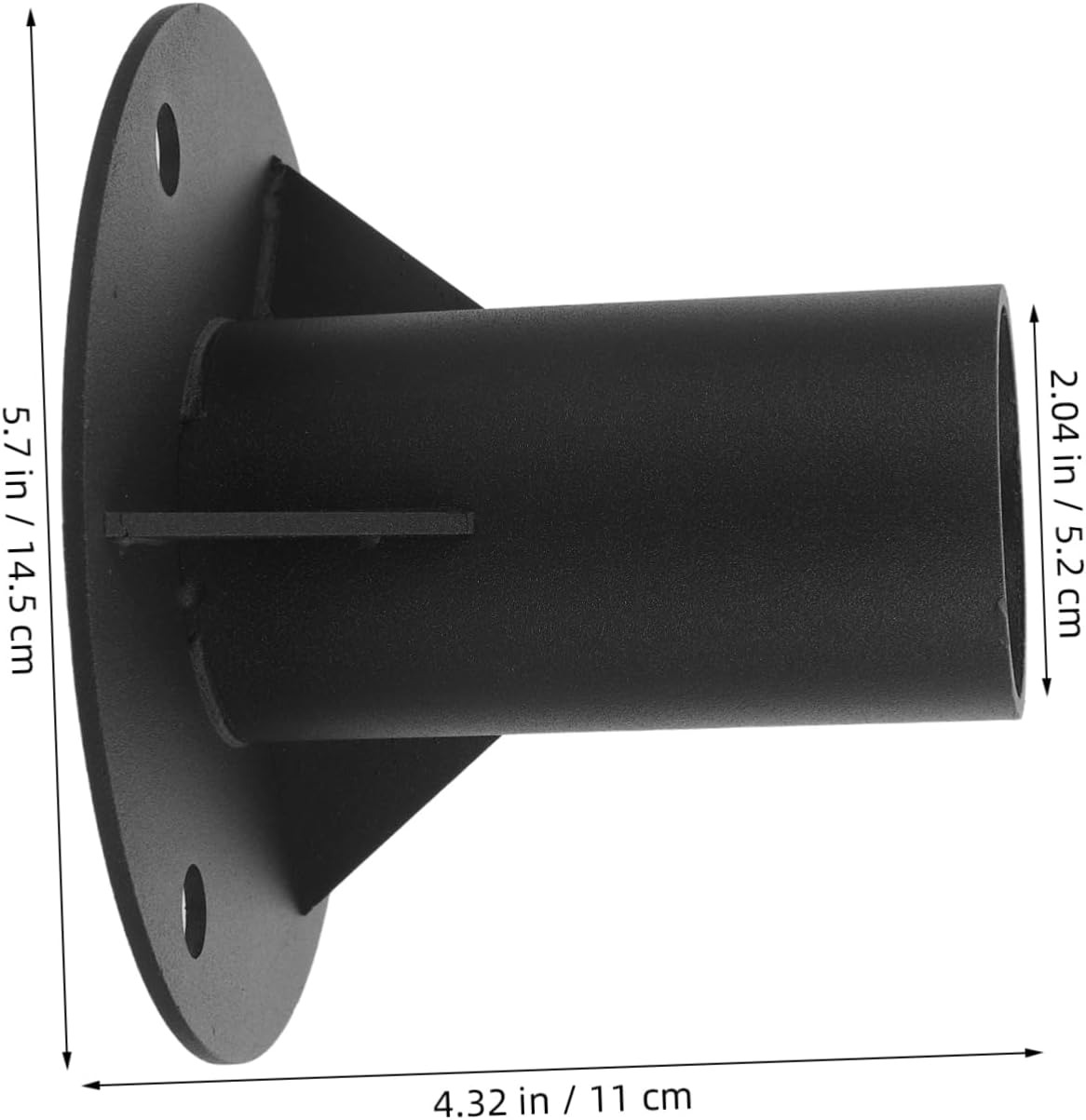 Heavy Duty Metal Fence Post Bracket Flange Inner Diameter Coated Base for Railing Mailbox and Outdoor Use Quick Setup Fit Sturdy Design