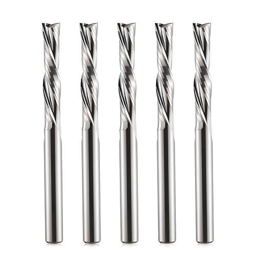 Miniatura 9 de Hozly Broca de corte descendente de 18 pulgadas, corte hacia abajo, espiral, fresadora CNC, fresadora de carburo de tungsteno, juego de 2 unidades