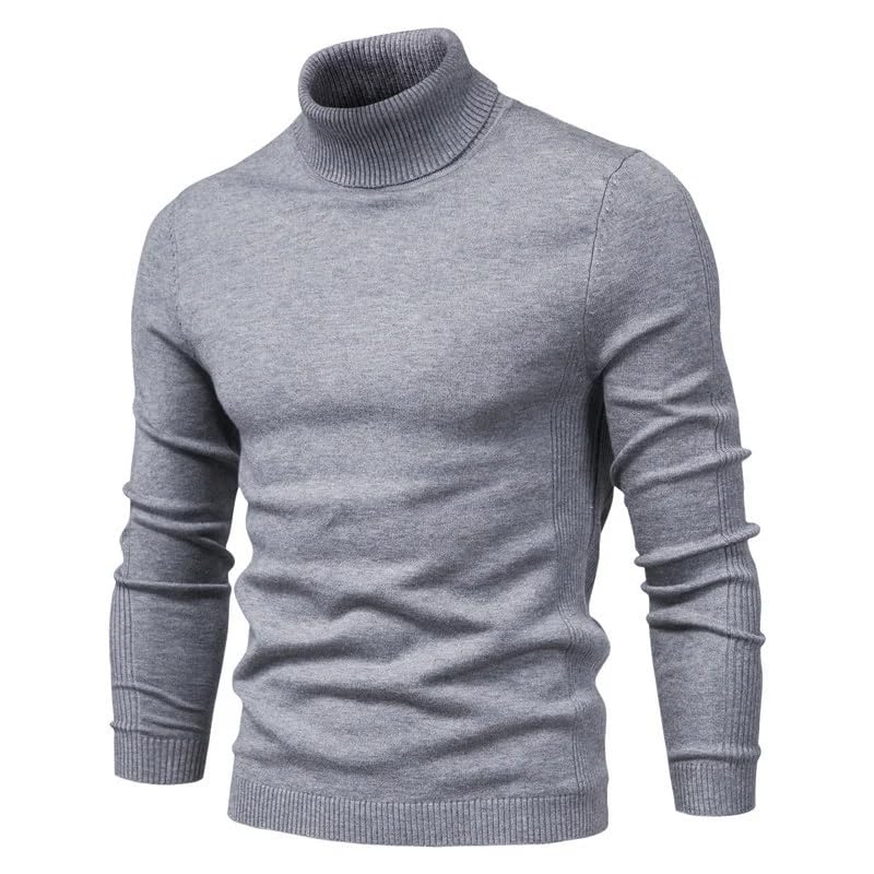 Men's Warm Turtleneck Sweater, Long Sleeve Casual Male Knits Sweaters Slim Fit Knit Turtleneck Sweater3