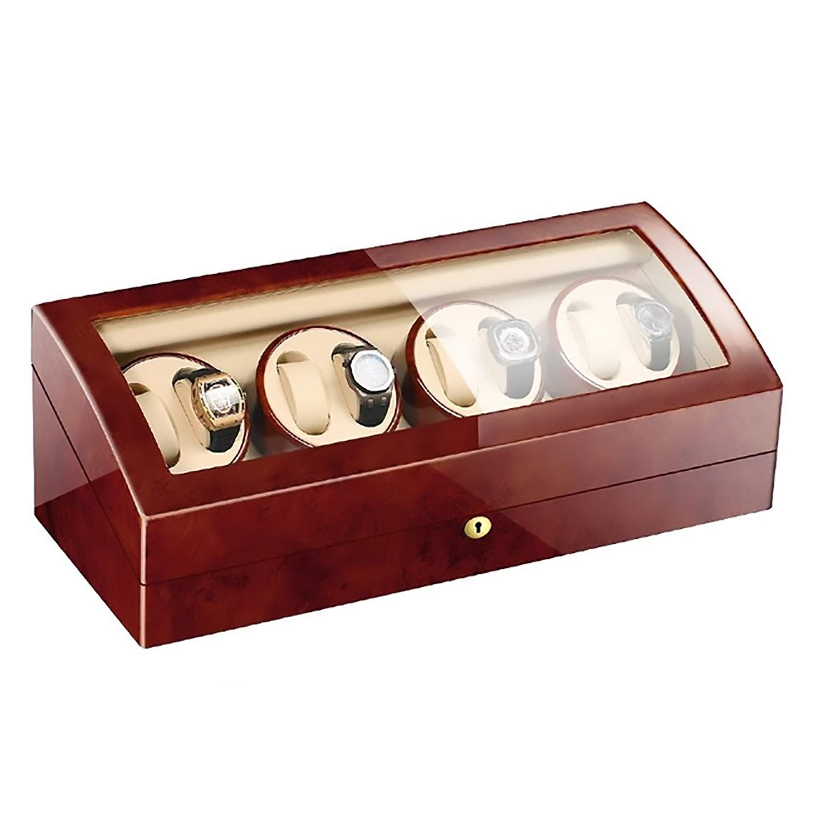 Remontoir montre automatique pour 17 tocantes avec coffret de rangement en bois et vitrine