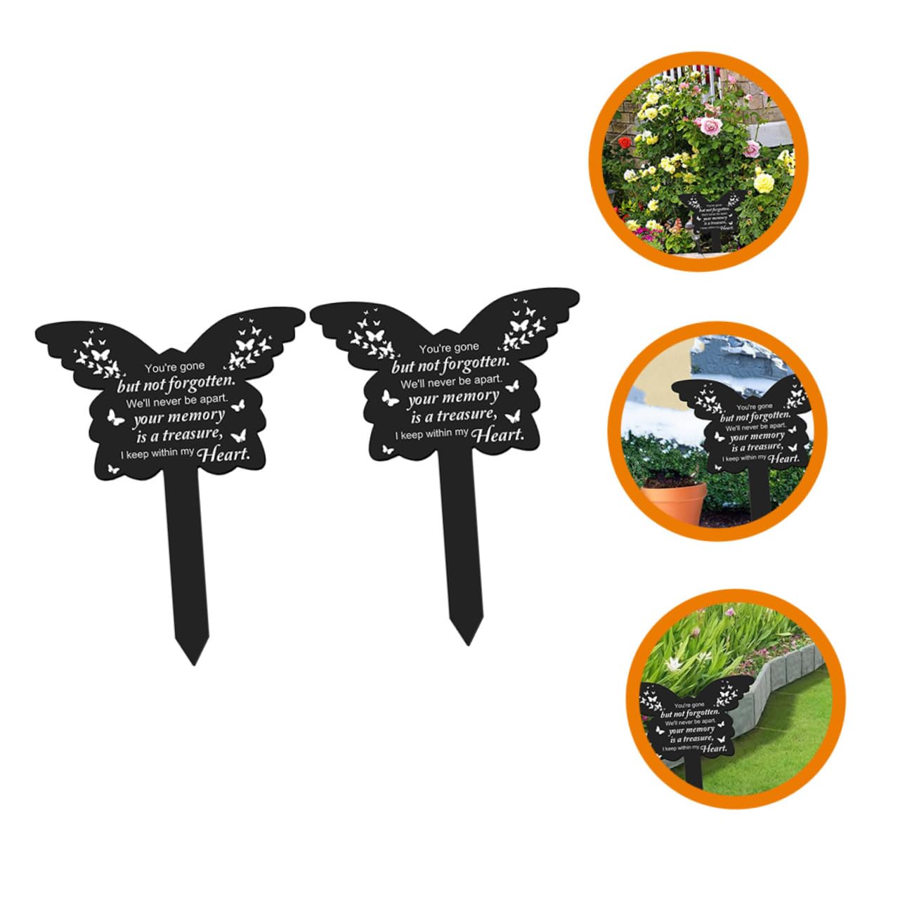 Globleland Palo Commemorativo A Farfalla In Acrilico - Per Cimitero O Giardino, Impermeabile, 205x145mm