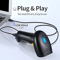 Vista 8 de Handheld USB Barcode Scanner Wired 1D Bar Code Reader for Supermarket, Convenience Store, Warehouse