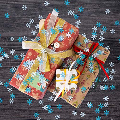 Gwhole 600-Pieces Christmas Snowflakes Confetti For Wedding Birthday Holiday Party Table Decorations Supplies, Blue #TOP3