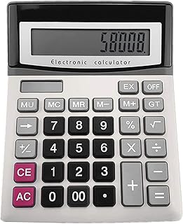 Desk Calculator, 12-Digit Solar Battery Office Calculator with Large LCD Display Big Sensitive Button, Dual Power Desktop Calculators