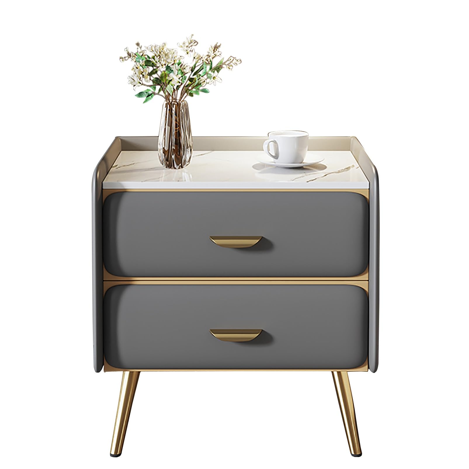 SXZenSpace Compact Nightstand Modern Bedside Table & End for Bedroom Living Room Storage Small Cabinet (40x40x48cm)