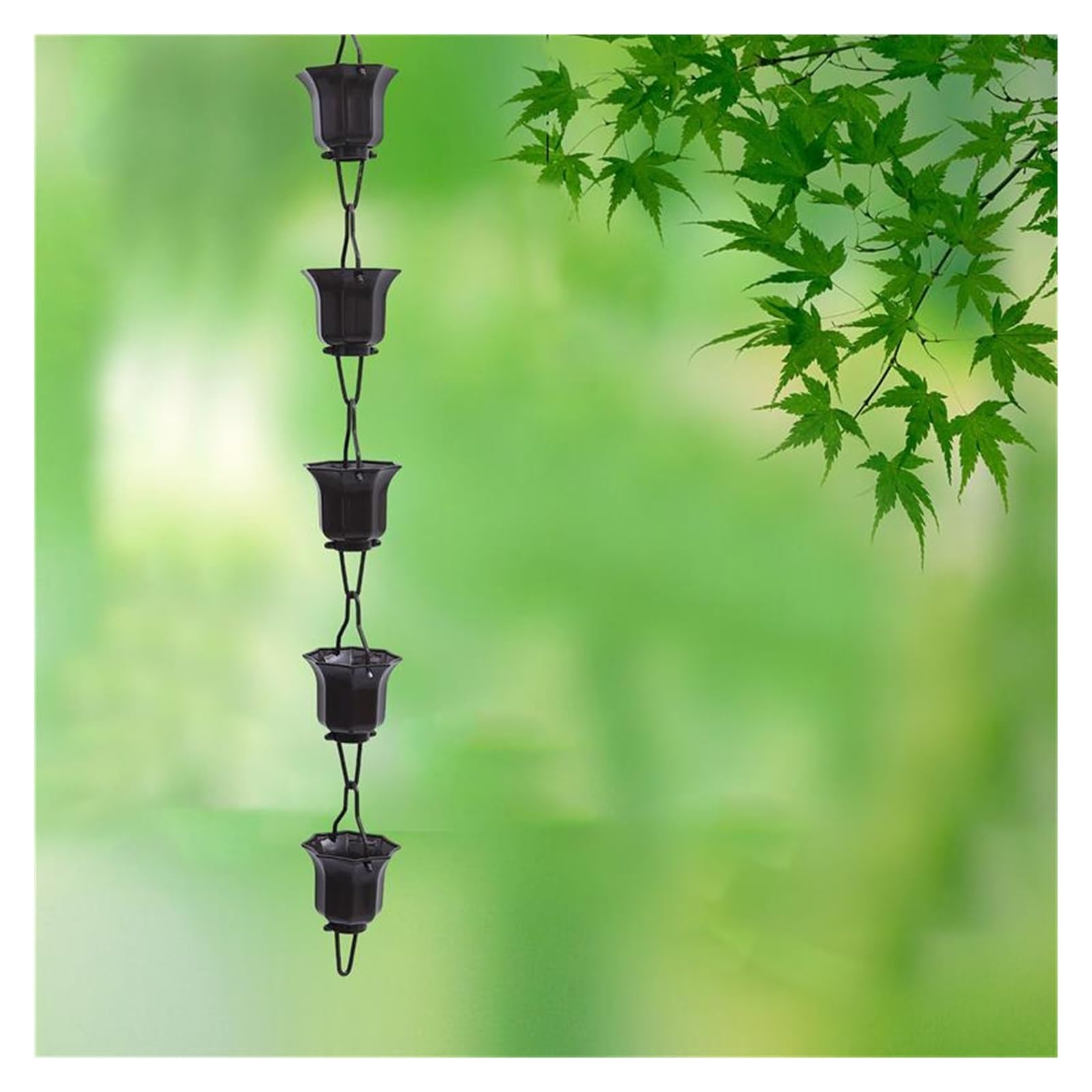1pc 1m Metallo Catena Pioggia Raccoglitore for Grondaia Tetto Decorazione Esterna Drenaggio Pluviale Strumento Giardino Pratico E Bello(Style A)
