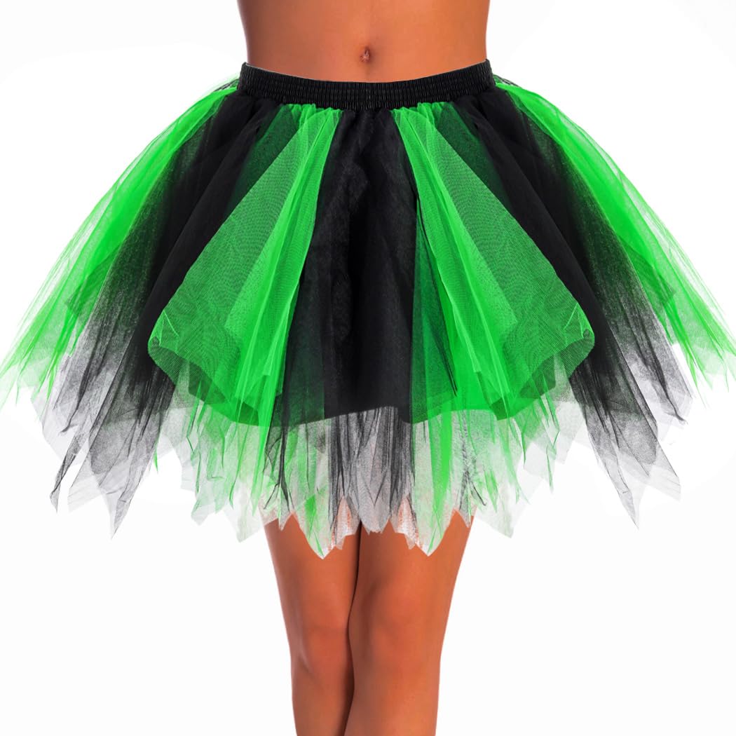 Dmaiy Women Tutu Skirt Elastic Dance Skirts Tulle Ballet Tutu Classic Adult Costume Bottoms for Festival Cosplay