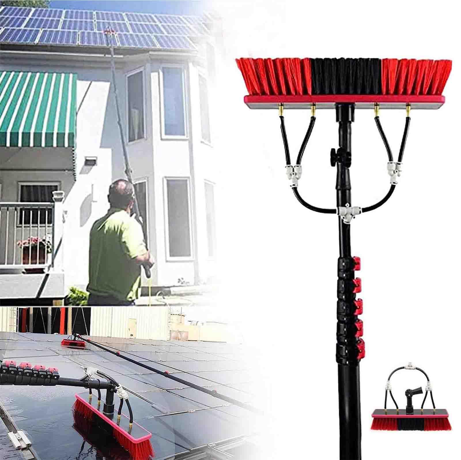 Kit de limpieza de ventanas extensible, cepillo telescópico de 11 m para techos y paneles solares, limpiador profesional de cristales, 7,2 m, ideal para invernaderos y uso doméstico
