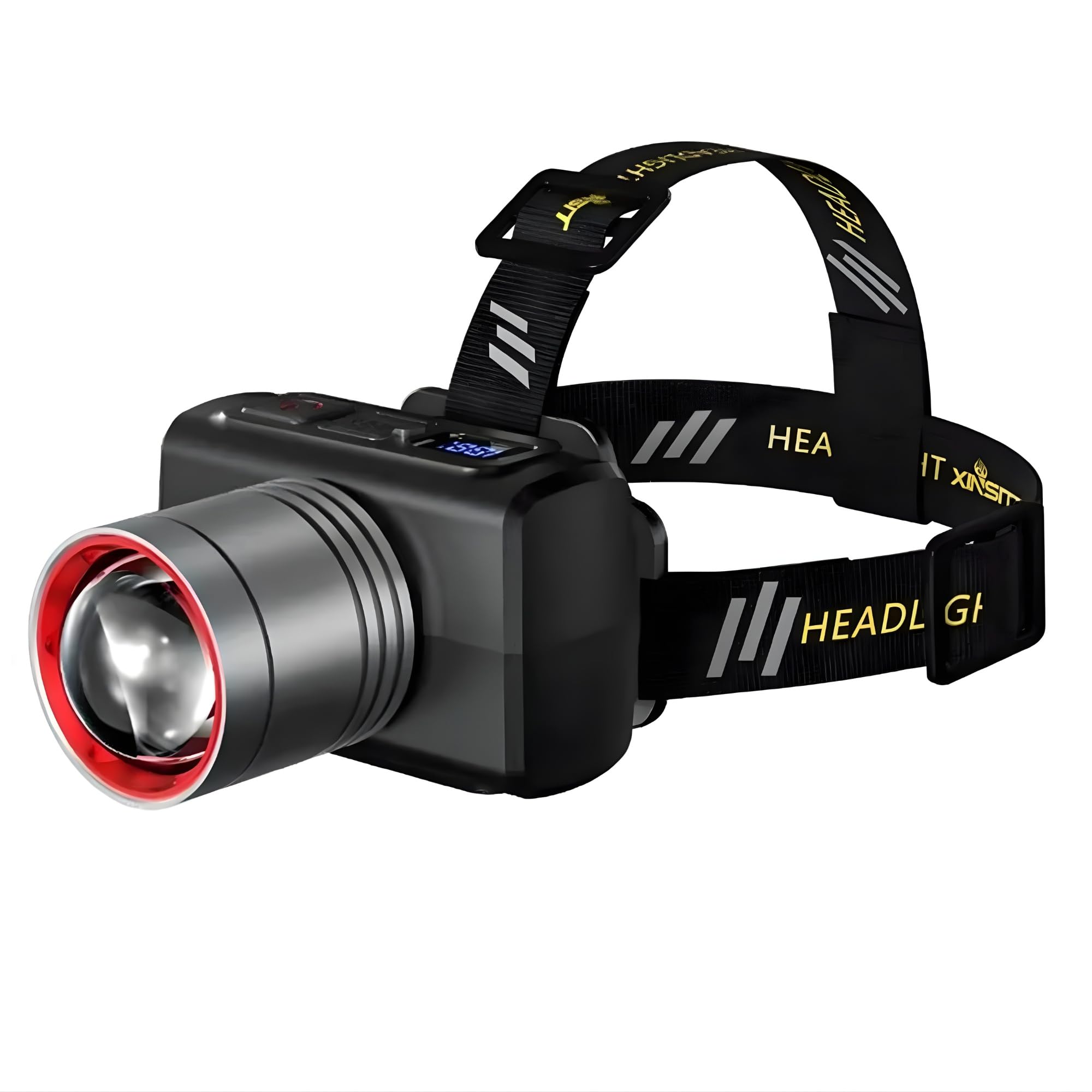 Drumstone (𝟏𝟓 𝐘𝐞𝐚𝐫𝐬 𝐰𝐚𝐫𝐫𝐚𝐧𝐭𝐲 Digital Power Display Telescopic Zoom Head Torch Waterproof Design & Emergency Flashlight for Camping, Hiking & Night Work-picture-36