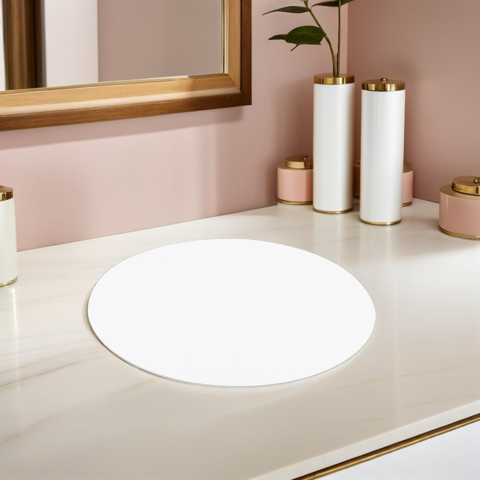 ULTECHNOVO Set da 13 Vassoi Espositori Rotondi in Acrilico Specchio Autoadesivo Argento 20 Cm – Centrotavola Decorativo per Matrimoni, Feste e Studio Fotografico
