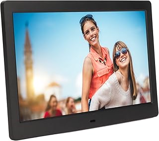Porta-retrato Digital de 19,10 Polegadas, Porta-retrato Digital HD 1024x600P Com Controle Remoto, Porta-retrato Eletrônico Inteligente, Suporte para Vídeo, Música, Relógio, (Plugue UE)