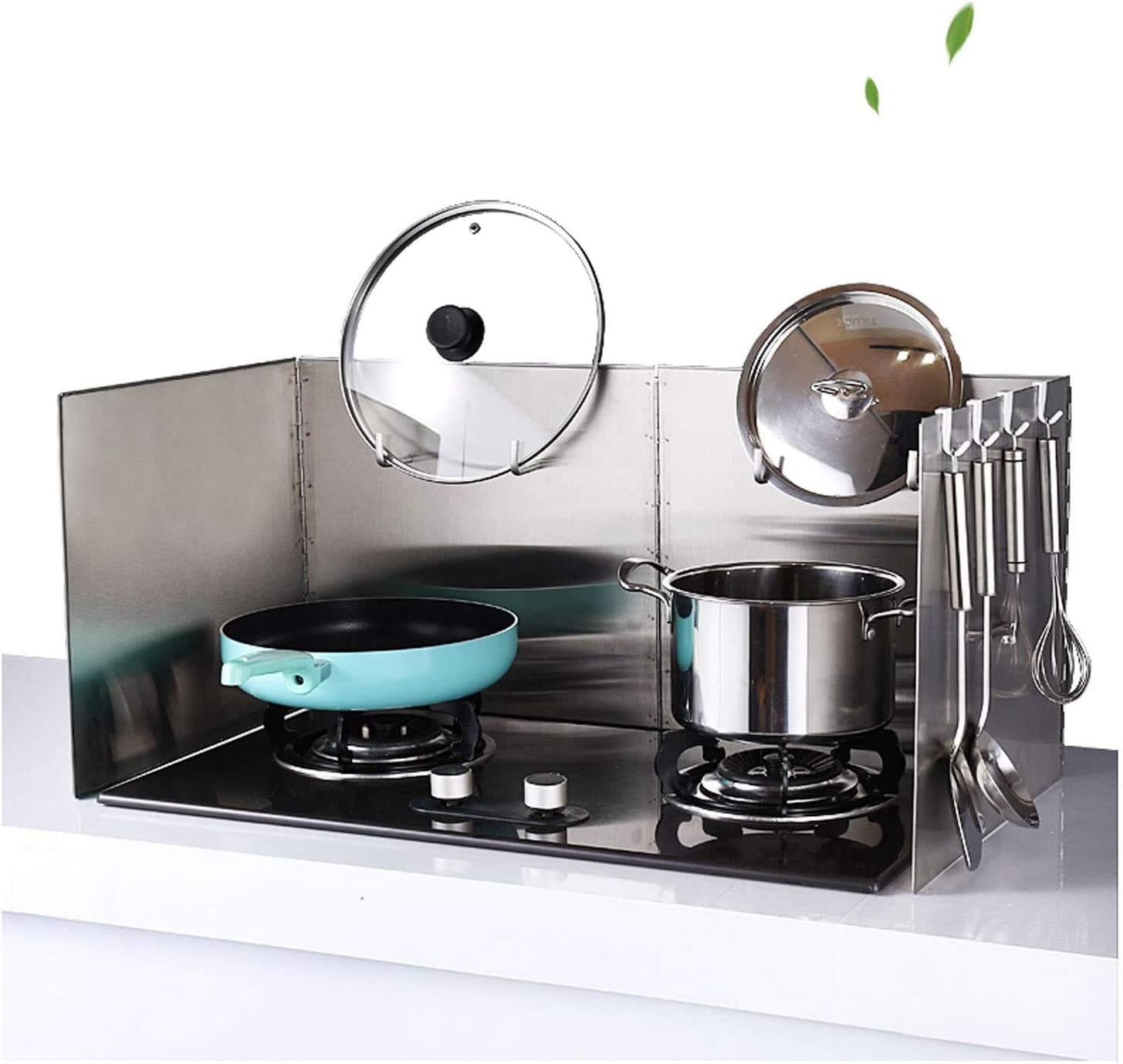 Splatter ScreensHousehold Splatter Guard Stainless Steel Cooking Frying Pan Oil Splash Gas Stove Shield Anti Splatterkitchen foil Splatter Screens (38 * 40 * 80cm)