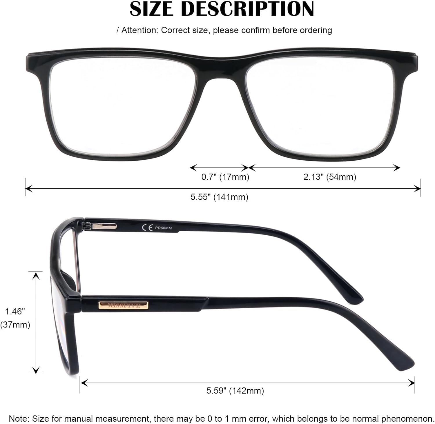 Missfive 2 Pack Multifocus Progressive Reading Glasses, Blue Light Blocking Anti UV/Eye Strain, Durable Metal Spring Hinge Multifocal Readers, Stylish Eyewear for Near Workspace,2.5x - Image 8