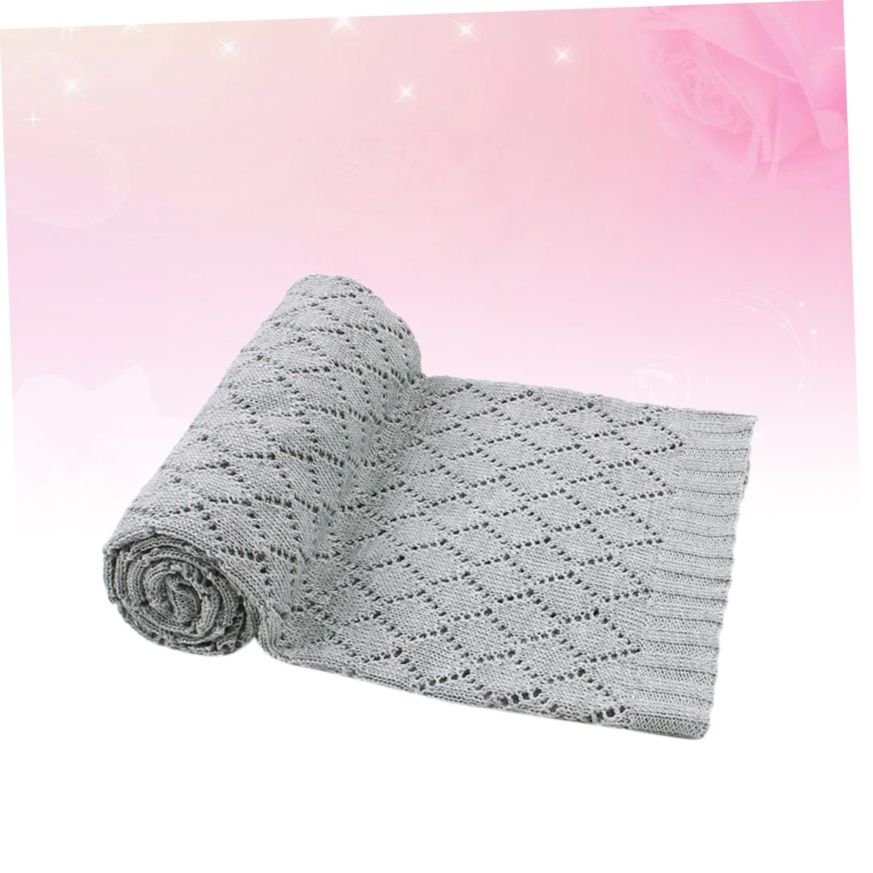 HAPINARY Infant Blanket Knitted Fuzzy Winter Blanket Lightweight Stroller Cover for Baby (Grey)