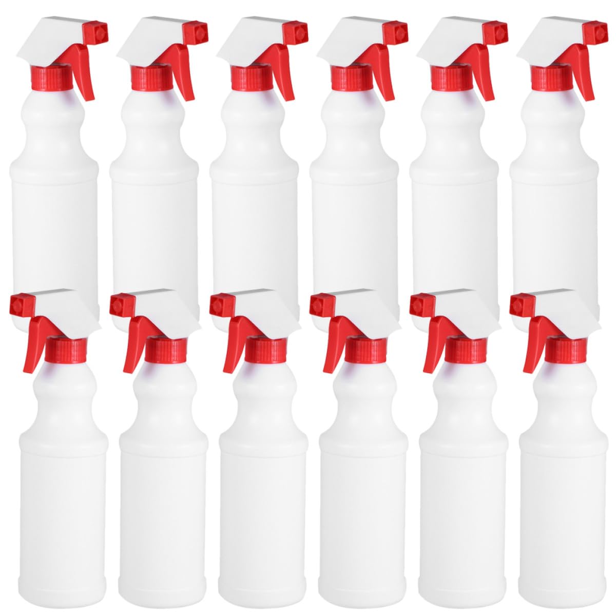 12 Stück 500 ml Kunststoff Sprühflaschen mit Pumpsprühkopf Auslaufsichere Nachfüllflaschen für Pflanzenpflege Haarspray und Reinigung Rot