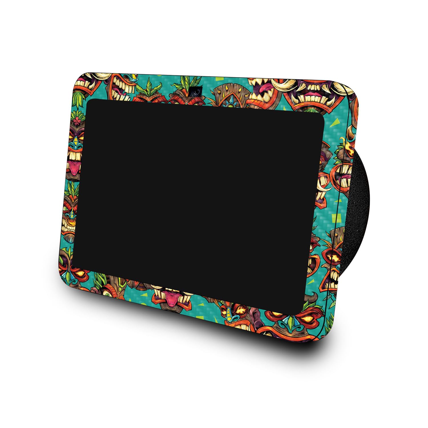 Carbon Fiber Skin Compatible with Amazon Echo Show 8 (3rd Gen, 2023) - Crazy Tikis - Premium 3M Vinyl Protective Wrap Decal Cover - Easy to Apply | Crafted in The USA by MightySkins