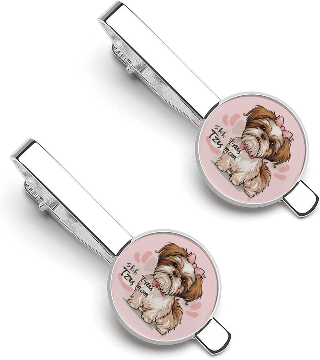Funny Shih-Tzu-Moms Tie Clip Fashion Jewelry Necktie Pin for Wedding Busiess Office Accessories