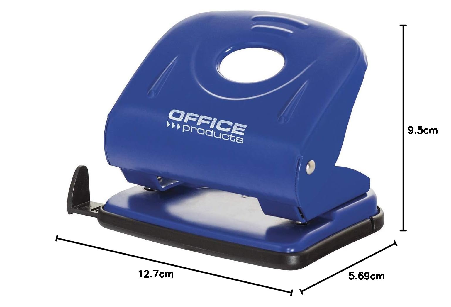 Perforatrice Ufficio Metallica - Fino 30 Fogli, Fori 5.5mm, Distanza 80mm, Blocco Braccio, Blu - Foto 6