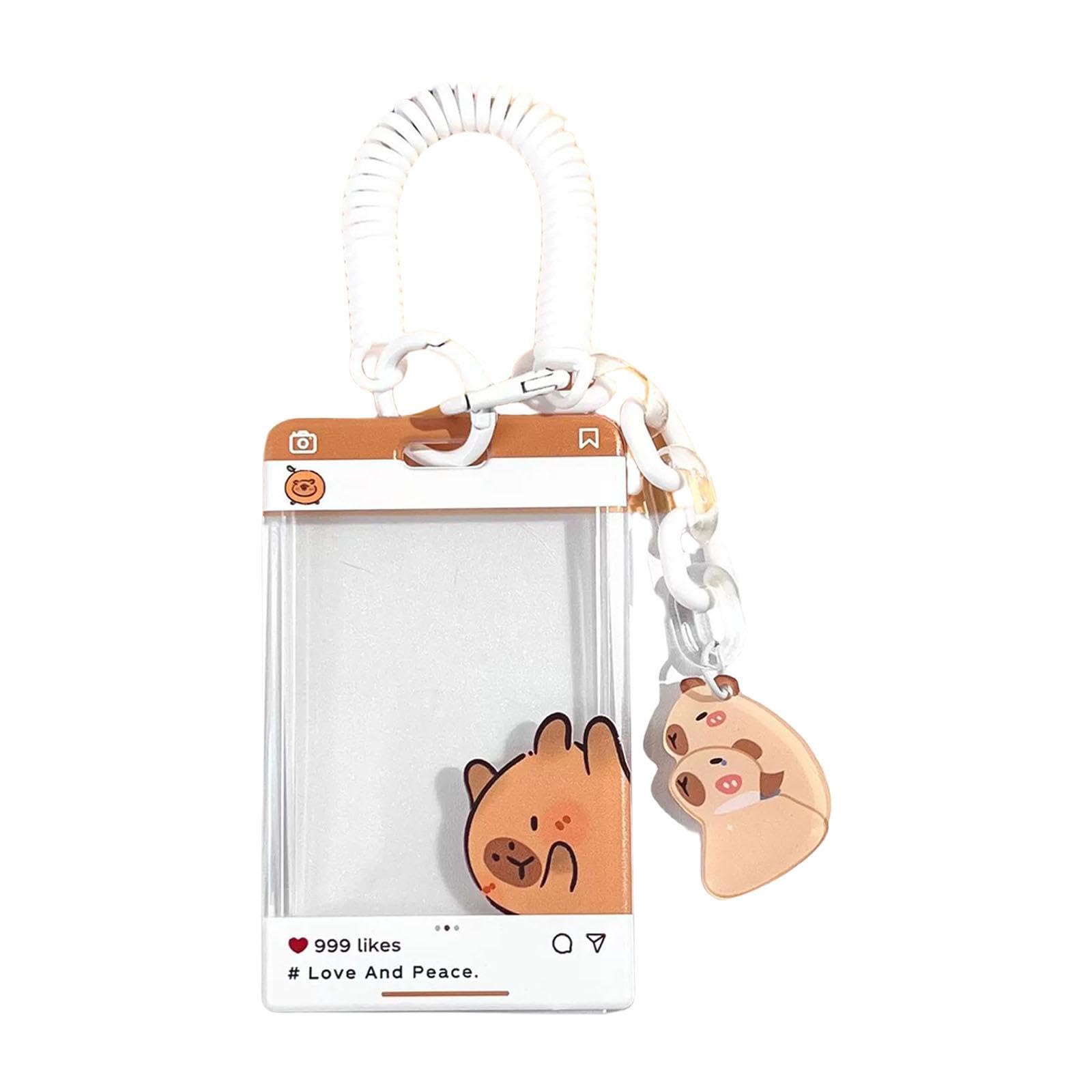 Buxuaaaa D Cartoon Car Case With Neck Lanyar Car Protectors Ouble Side Sleeve With Retractable Badge Reel Portable Sleeve