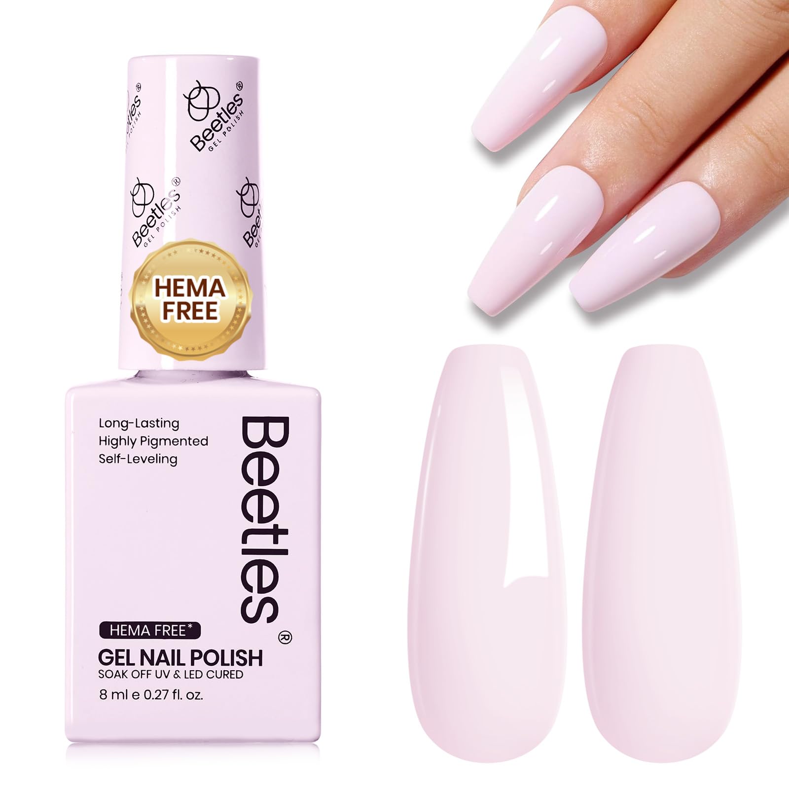 Beetles Gel Polish Beetles Pink Gel Polish, Cream Puff, Baby Pink Gel Nail Polish 8ML