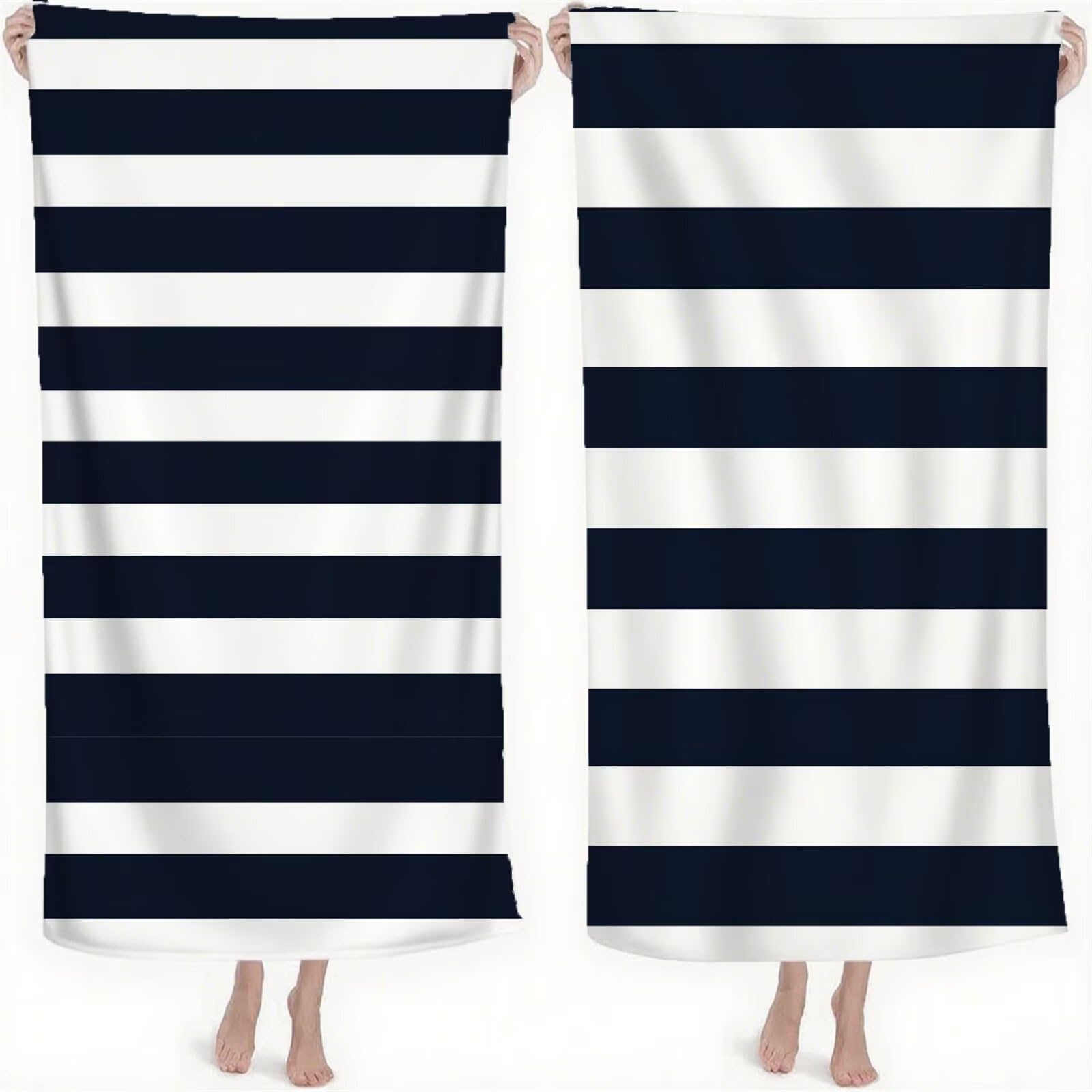 Serviette de Plage XXL 90x180 cm Anti Sable et Séchage Rapide mikrofibra Drap de Plage Serviette de Bain Grande Taille Drap de Bain pour Homme Femme Voyages Natation Camping Pique Nique Bande S-467